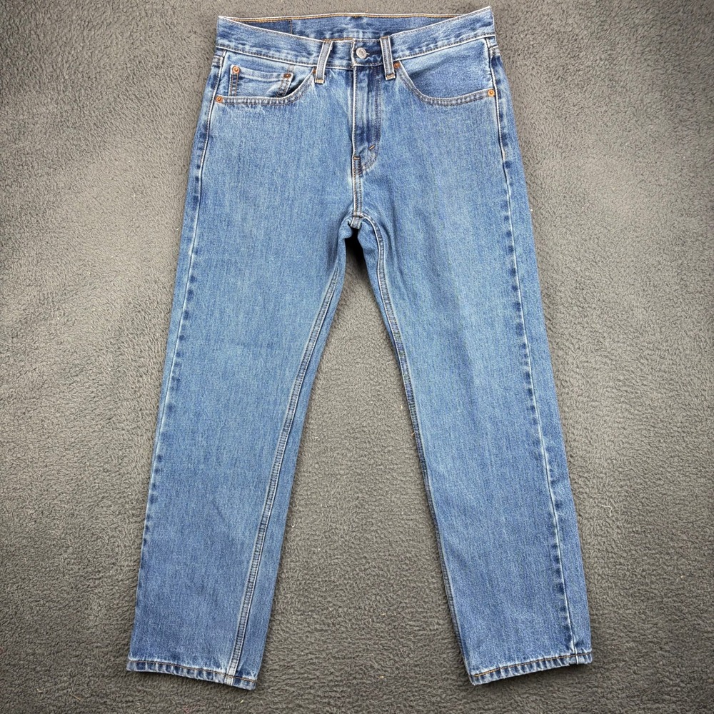 Levis 505 Regular Fit Straight Leg Jeans Mens 31x30 Blue Denim 100% Cotton